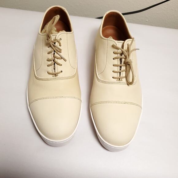 New ALLEN EDMONDS Leather Tan Cream Err Park Ave. Sneaker Oxford Shoes Sz 7.5 D main image 6